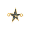 Ενωτικό αστέρι Νο.26 από ζάμακ χρυσό 24K NF με Black Diamont Glitter – συσκευασία 10 τεμαχίων – So Cute Cut
