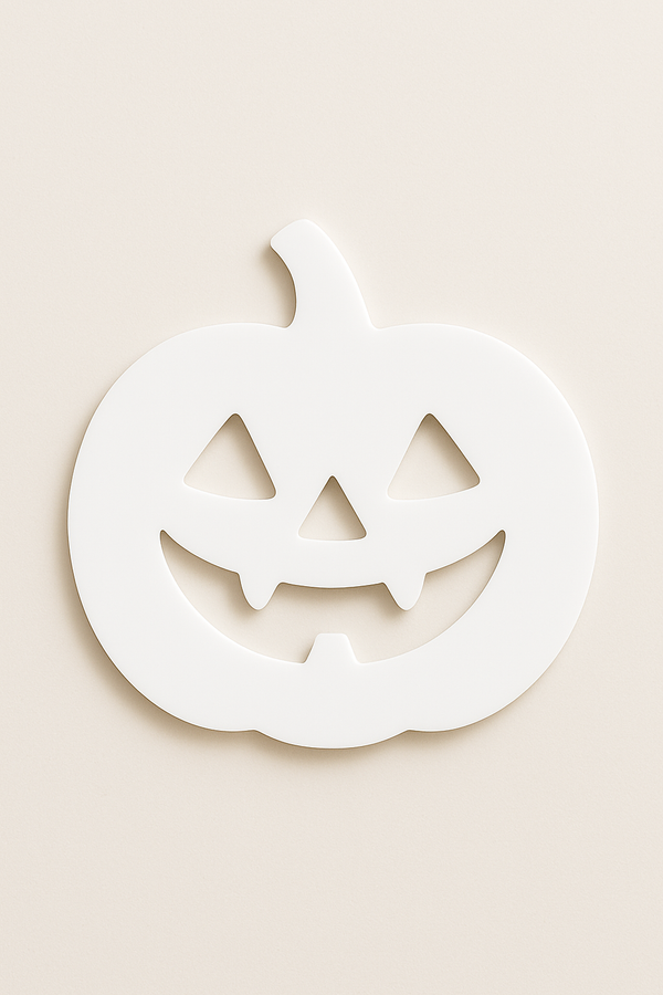 Halloween κολοκύθα από ακρυλικό – λευκή και πορτοκαλί 7εκ