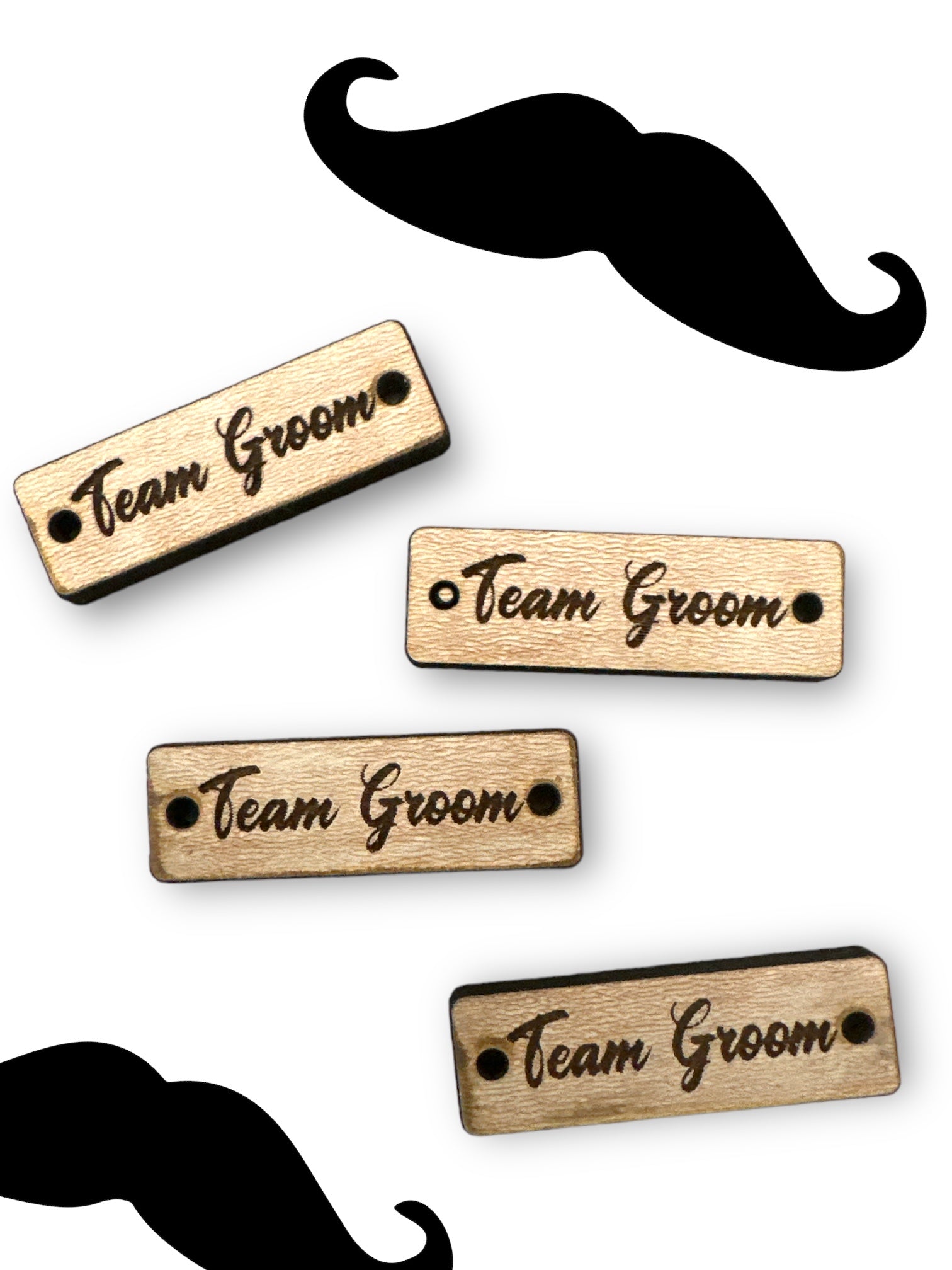 Ξύλινο ταμπελάκι Team Groom σε συσκευασία 10 τεμαχίων - So Cute Cut