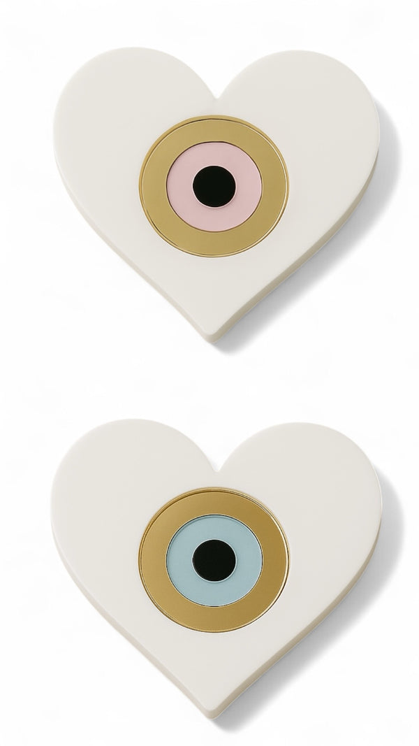 Πλεξιγκλάς καρδιά με μάτι Heart Shield, σε 2 μεγέθη - συσκευασία 12 ή 6 τεμαχίων