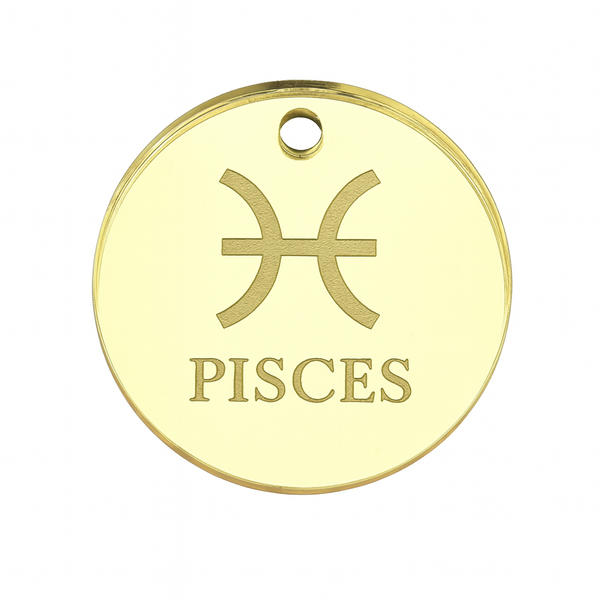 Σειρά “Zodiac Chic” – 12 Ζώδια σε Χρυσό Καθρέφτη με Χάραξη/set 10 τεμαχίων ανά ζώδιο