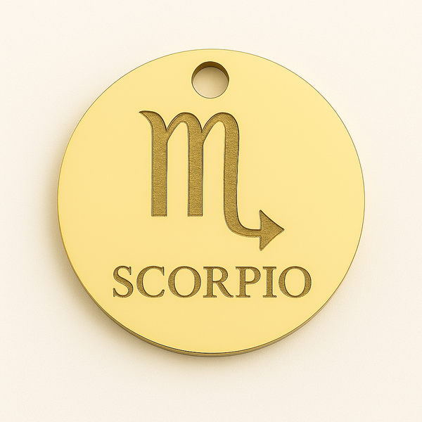 Σειρά “Zodiac Chic” – 12 Ζώδια σε Χρυσό Καθρέφτη με Χάραξη/set 10 τεμαχίων ανά ζώδιο