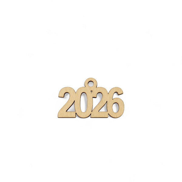 Ξύλινο Στοιχείο Κρεμαστό "2026" – Σε 3 Υλικά & 3 Διαστάσεις