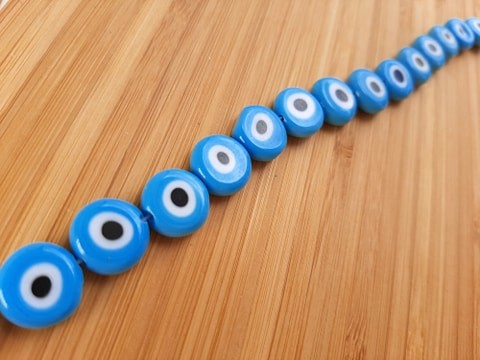 Χάντρα Μάτι Στρογγυλή Πλακέ 12x5 mm σε συσκευασία 25 τεμαχίων - So Cute Cut