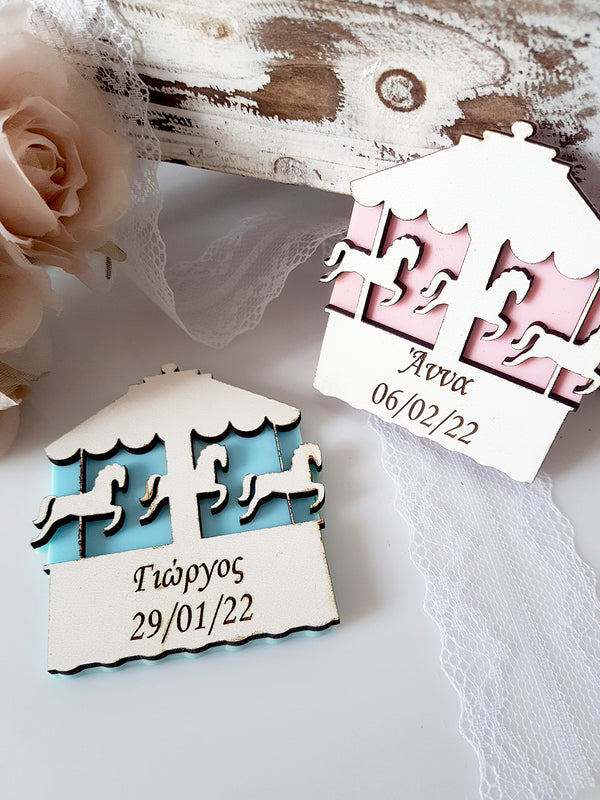 Πλεξιγκλάς στοιχείο με ξύλινο καρουσέλ σε συσκευασία 10 τεμαχίων - So Cute Cut