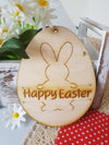 Ξύλινο αυγό με χάραξη Happy Easter σε συσκευασία 10 τεμαχίων - So Cute Cut