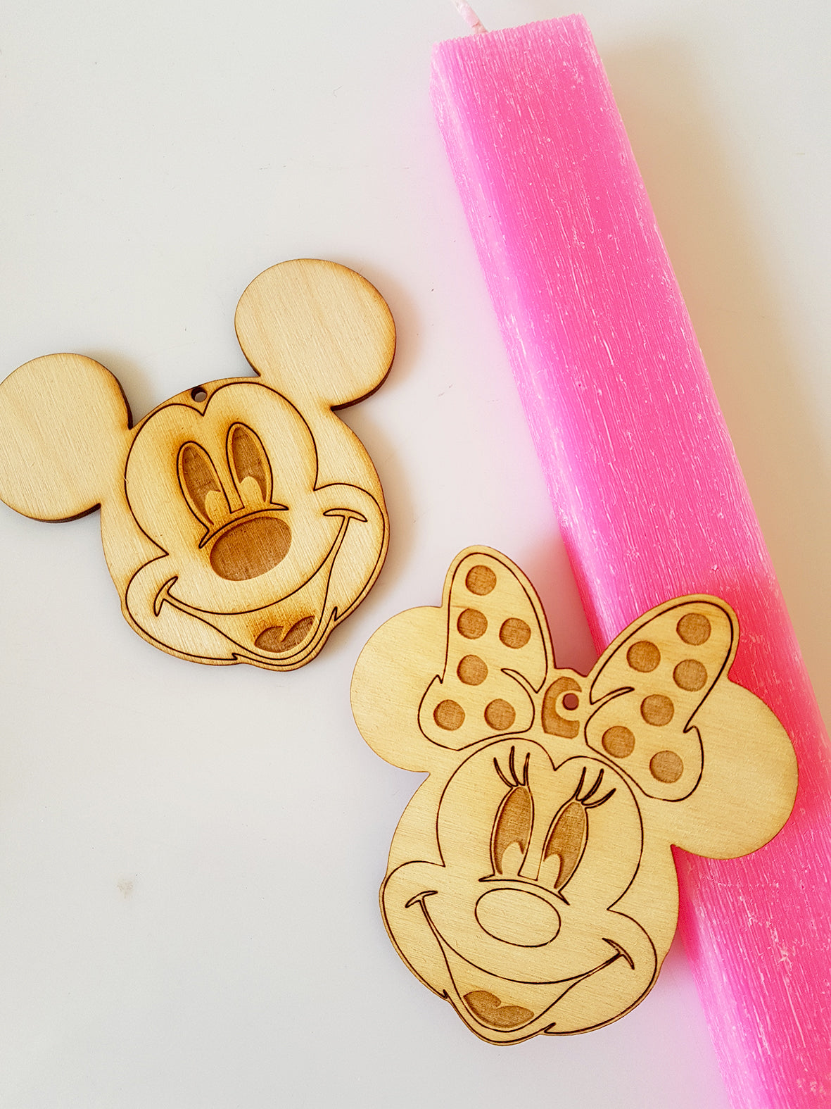 Ξύλινη κρεμαστή φιγούρα κεφάλι Mickey σε συσκευασία 5 τεμαχίων - So Cute Cut