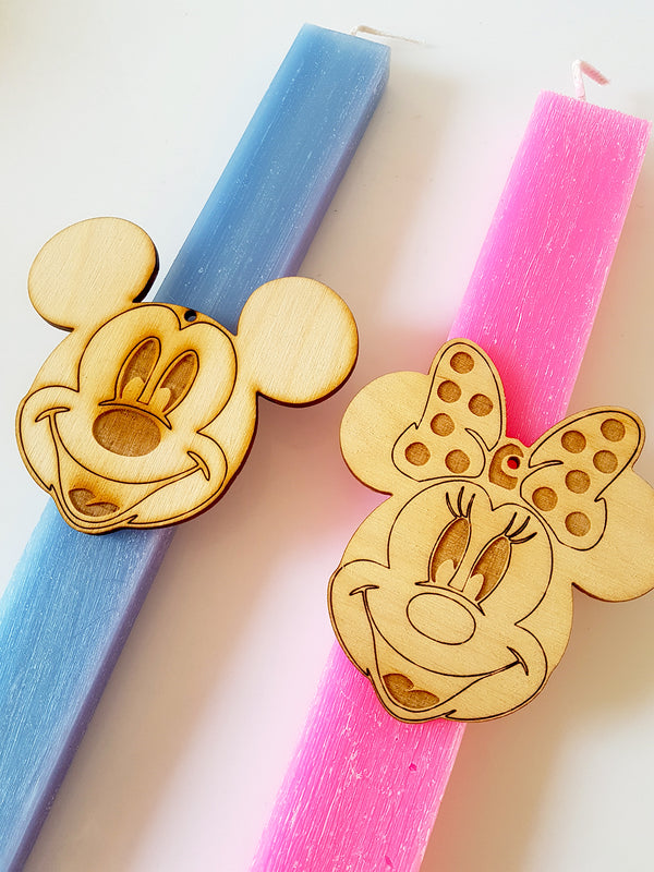 Ξύλινη κρεμαστή φιγούρα κεφάλι Mickey σε συσκευασία 5 τεμαχίων - So Cute Cut