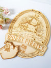 Σετ ξύλινη πλάτη λαμπάδας και στοιχείο The best worst pirates - So Cute Cut