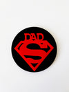 Ακρυλικό πλεξιγκλάς κρεμαστό στοιχείο SUPER DAD σε συσκευασία 5 τεμαχίων - So Cute Cut