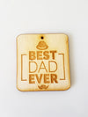 Ξύλινο κρεμαστό στοιχείο BEST DAD EVER σε συσκευασία 5 τεμαχίων - So Cute Cut