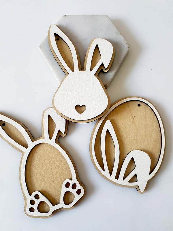 Ξύλινο στοιχείο Cute Bunnie Αυγό σε συσκευασία 3 τεμαχίων - So Cute Cut