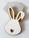 Ξύλινο στοιχείο Cute Bunnie, Κουνελάκι με καρδιά σε συσκευασία 3 τεμαχίων - So Cute Cut