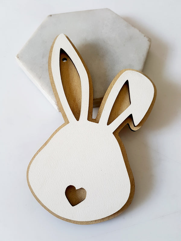 Ξύλινο στοιχείο Cute Bunnie, Κουνελάκι με καρδιά σε συσκευασία 3 τεμαχίων - So Cute Cut