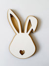 Ξύλινο στοιχείο Cute Bunnie, Κουνελάκι με καρδιά σε συσκευασία 3 τεμαχίων - So Cute Cut