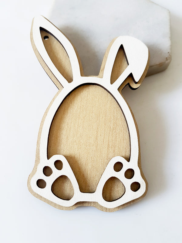 Ξύλινο στοιχείο Cute Bunnie, Κουνελάκι με πατούσες σε συσκευασία 3 τεμαχίων - So Cute Cut