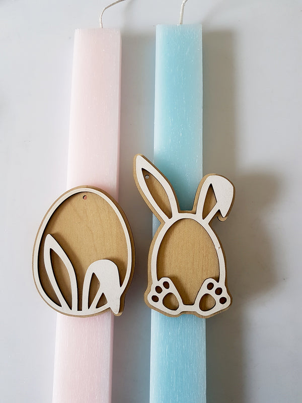 Ξύλινο στοιχείο Cute Bunnie, Κουνελάκι με πατούσες σε συσκευασία 3 τεμαχίων - So Cute Cut
