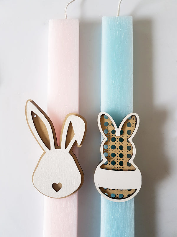 Ξύλινο στοιχείο Cute Bunnie, Κουνελάκι με καρδιά σε συσκευασία 3 τεμαχίων - So Cute Cut