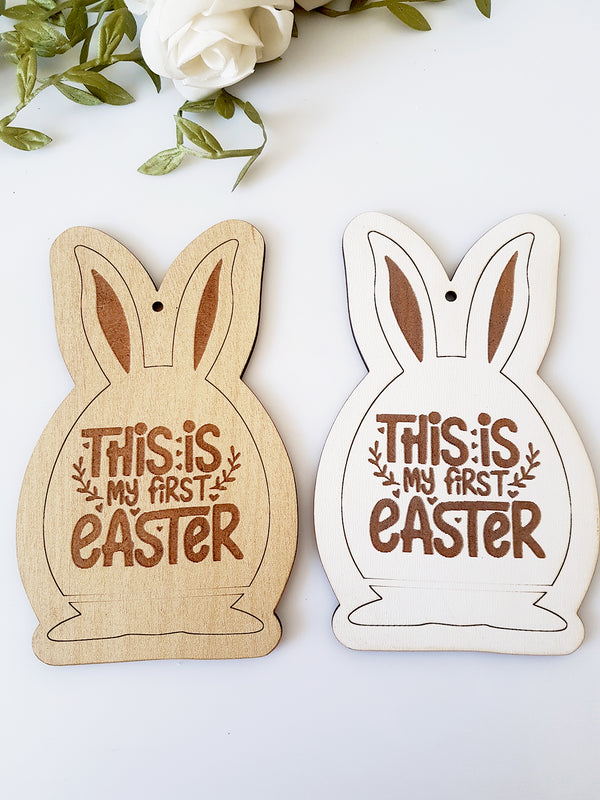 Ξύλινο λαγουδάκι This is my first Easter σε συσκευασία 5 τεμαχίων - So Cute Cut