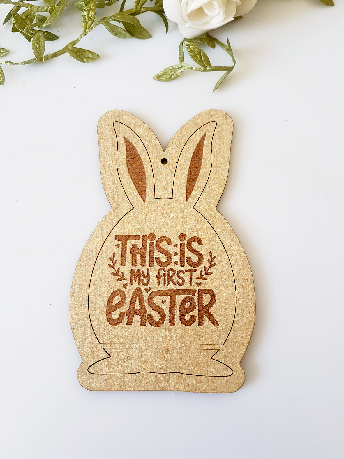 Ξύλινο λαγουδάκι This is my first Easter σε συσκευασία 5 τεμαχίων - So Cute Cut