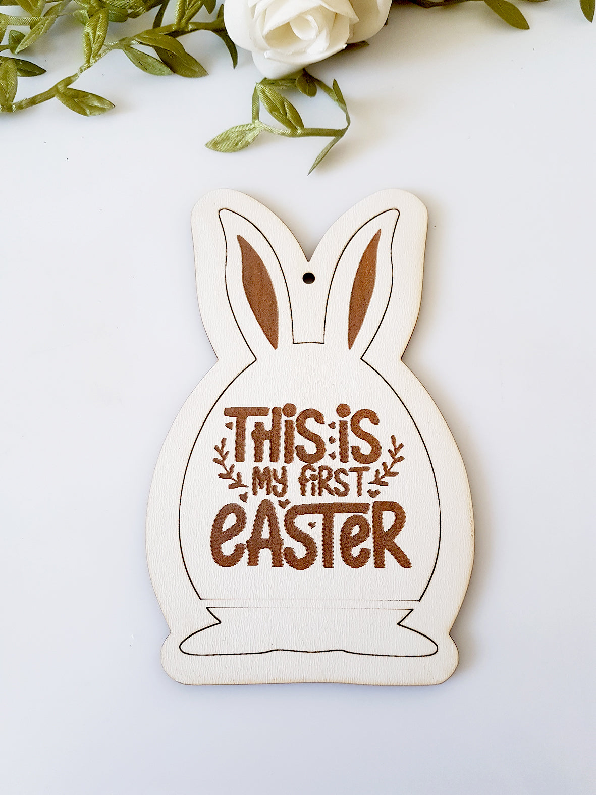 Ξύλινο λαγουδάκι This is my first Easter σε συσκευασία 5 τεμαχίων - So Cute Cut