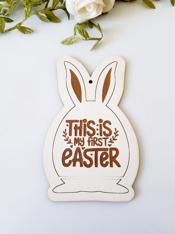 Ξύλινο λαγουδάκι This is my first Easter σε συσκευασία 5 τεμαχίων - So Cute Cut