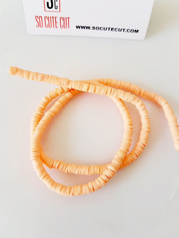 Χάντρα Καουτσούκ Ροδέλα 1x4mm σε συσκευασία 10 κλωστών - So Cute Cut