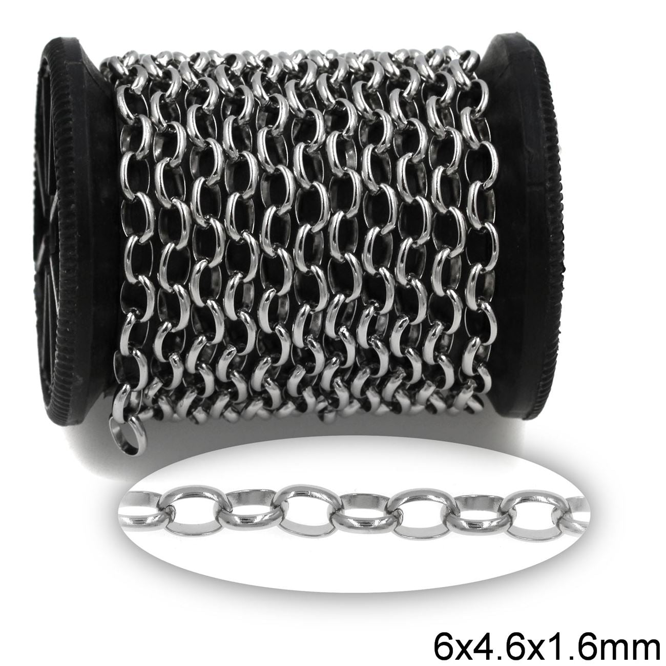 Αλυσίδα Ατσάλινη Κρίκος Οβάλ 6x4.6x1.6mm σε συσκευασία 2 μέτρων - So Cute Cut