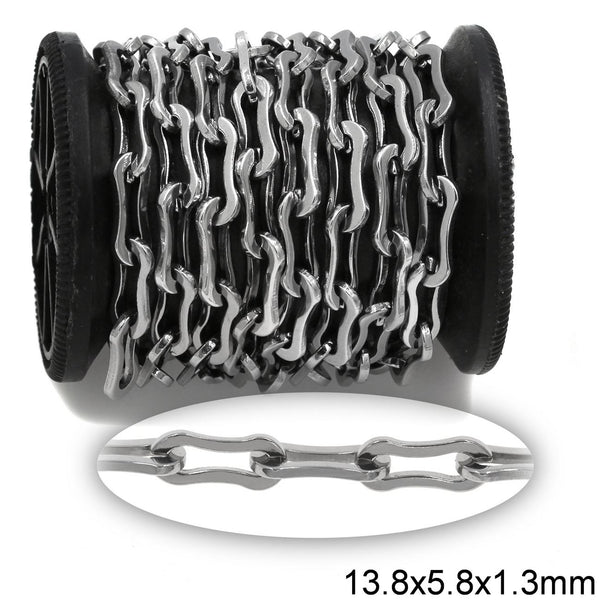 Αλυσίδα Ατσάλινη Κρίκος Οβάλ Πλακέ 13.8x5.8x1.3mm σε συσκευασία 1 μέτρου - So Cute Cut