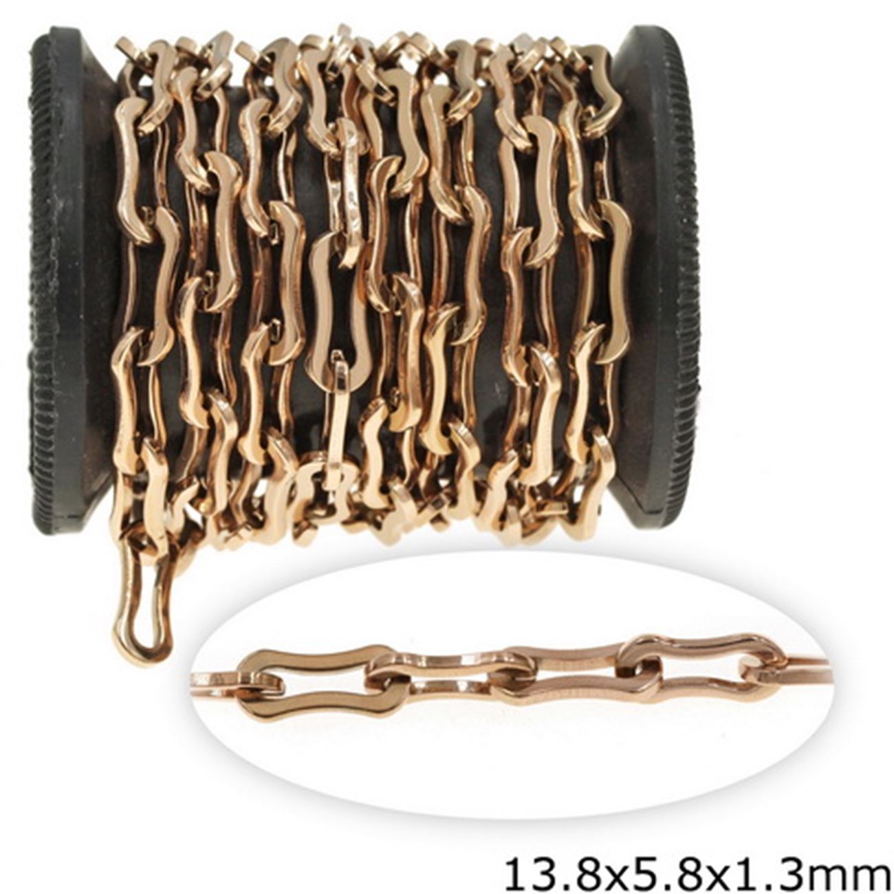 Αλυσίδα Ατσάλινη Κρίκος Οβάλ Πλακέ 13.8x5.8x1.3mm σε συσκευασία 1 μέτρου - So Cute Cut