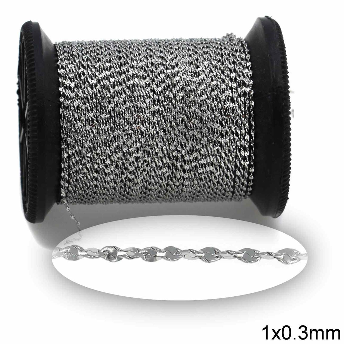 Αλυσίδα Ατσάλινη Σερπαντίνα Στριφτή 1x0.3mm σε συσκευασία 2 μέτρων - So Cute Cut