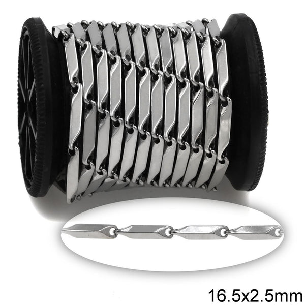 Αλυσίδα Ατσάλινη Μπάρα 4εδρη 16x2.9mm σε συσκευασία 1 μέτρου - So Cute Cut