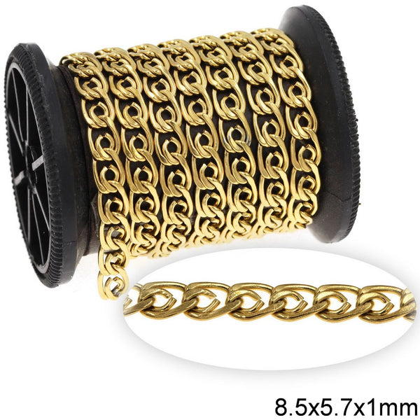 Αλυσίδα Ατσάλινη Γκουρμέτ με Σχέδιο 8.5x5.7x1mm σε συσκευασία 2 μέτρων - So Cute Cut