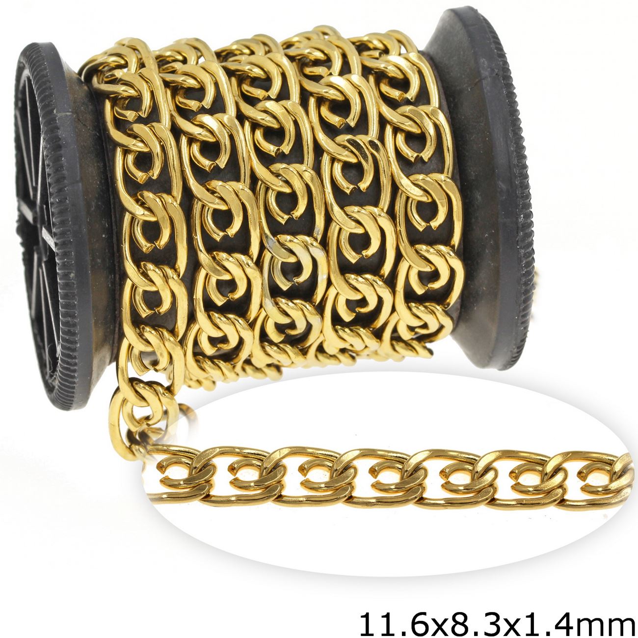 Αλυσίδα Ατσάλινη Γκουρμέτ με Σχέδιο 11.6x8.3x1.4mm σε συσκευασία 2 μέτρων - So Cute Cut