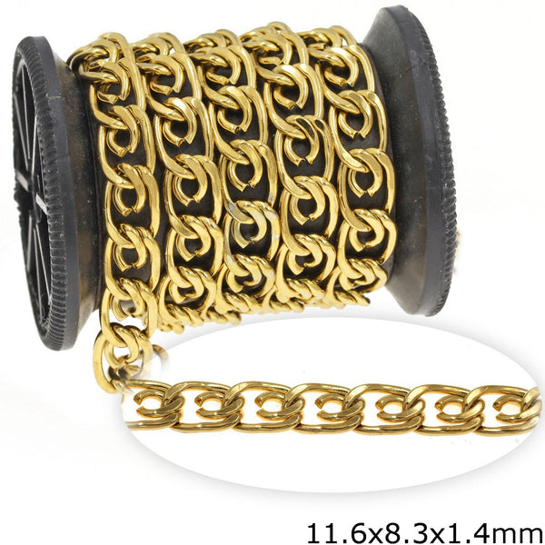 Αλυσίδα Ατσάλινη Γκουρμέτ με Σχέδιο 11.6x8.3x1.4mm σε συσκευασία 2 μέτρων - So Cute Cut
