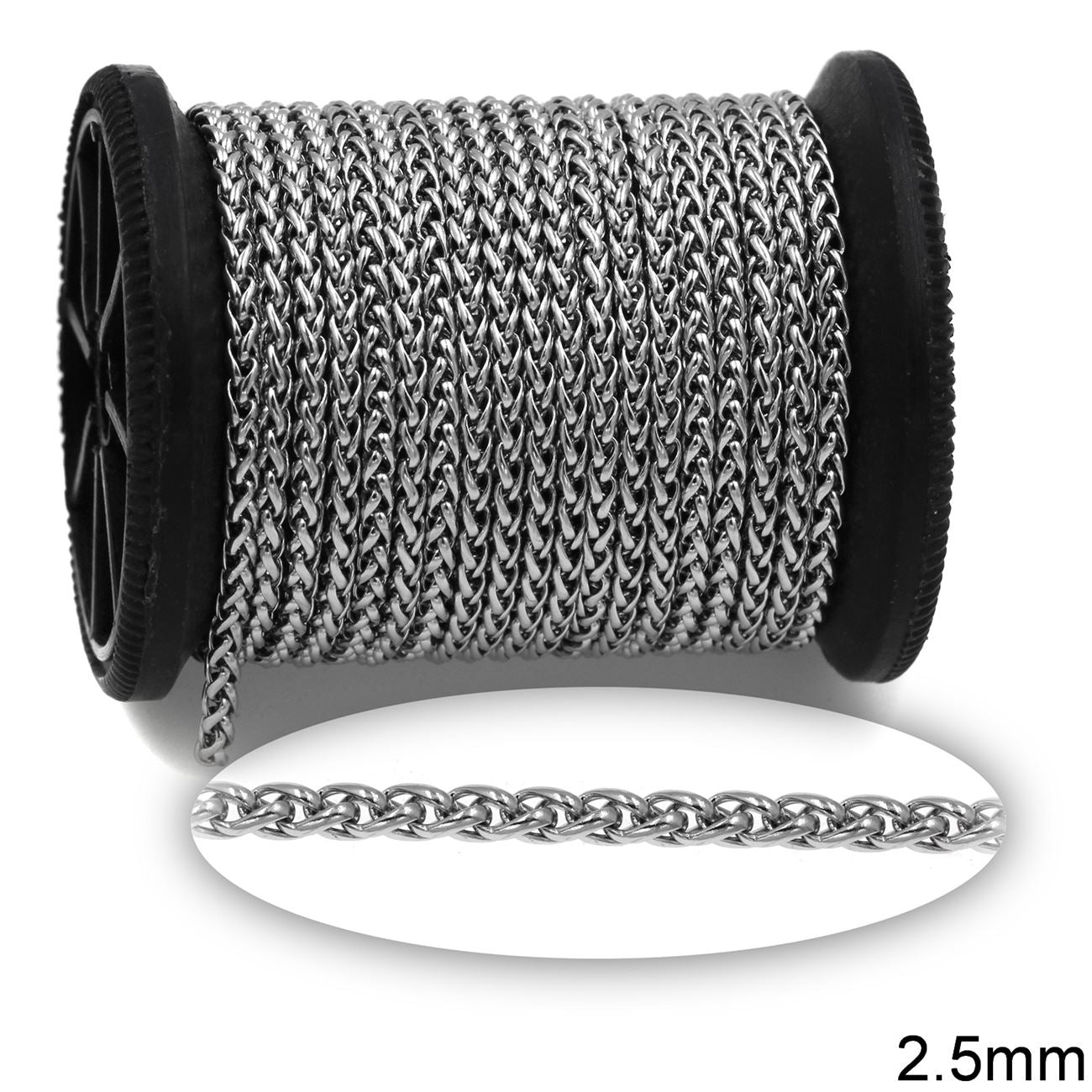 Ατσάλινη αλυσίδα Spiga 2.5 mm – συσκευασία 2 μέτρα – So Cute Cut
