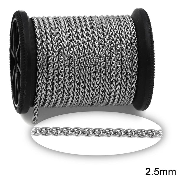 Ατσάλινη αλυσίδα Spiga 2.5 mm – συσκευασία 2 μέτρα – So Cute Cut