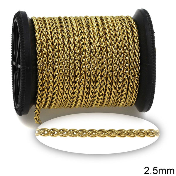 Ατσάλινη αλυσίδα Spiga 2.5 mm – συσκευασία 2 μέτρα – So Cute Cut