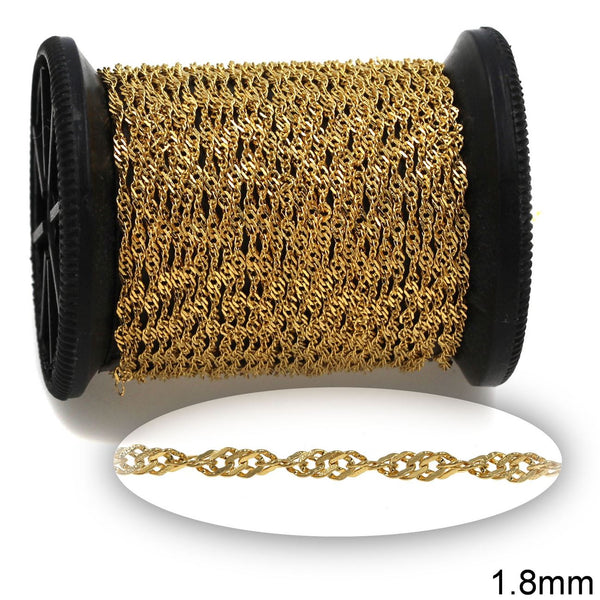 Ατσάλινη αλυσίδα στριφτή Σιγκαπούρη 1.8 mm – συσκευασία 2 μέτρα – So Cute Cut