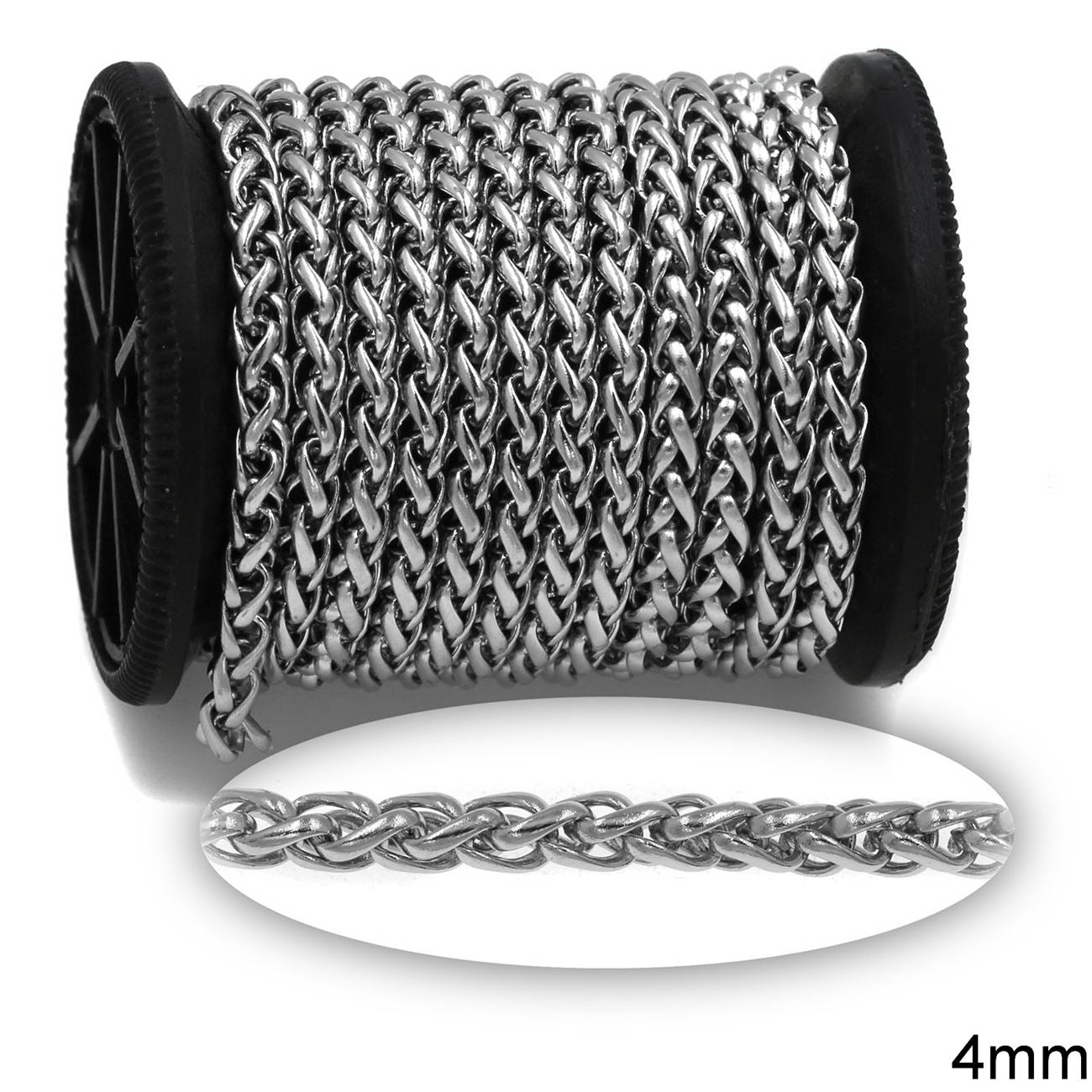 Ατσάλινη αλυσίδα Spiga 4mm – χρυσό και άβαφο – συσκευασία 2 μέτρων – So Cute Cut