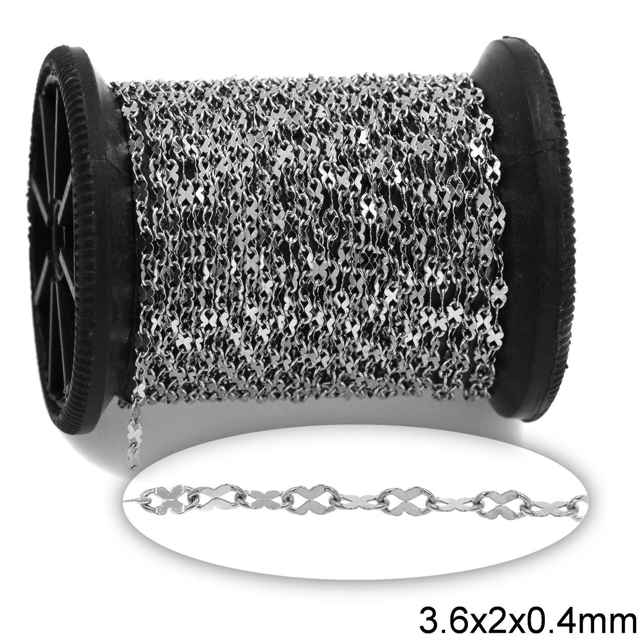 Αλυσίδα Ατσάλινη Σχήμα Κολλητή ''8'' 3.6x2x0.4mm σε συσκευασία 1 μέτρου - So Cute Cut