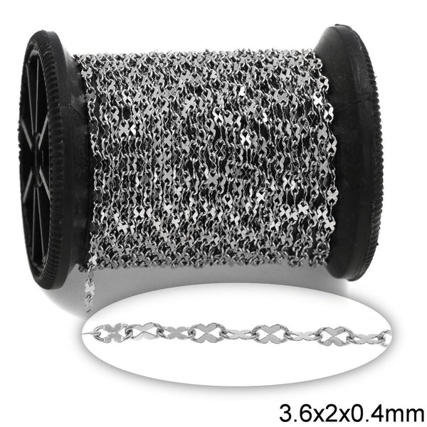 Αλυσίδα Ατσάλινη Σχήμα Κολλητή ''8'' 3.6x2x0.4mm σε συσκευασία 1 μέτρου - So Cute Cut