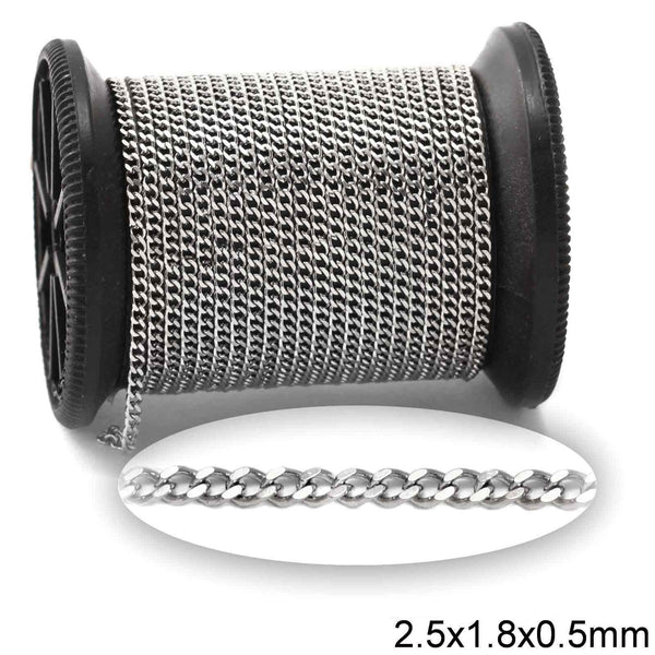 Αλυσίδα Ατσάλινη Γκουρμέτ Διαμαντέ 2.5x1.8x0.5mm σε συσκευασία 2 μέτρων - So Cute Cut