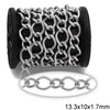 Αλυσίδα Ατσάλινη Κρίκος Οβάλ 1:1 Λείος 9.9x7.3x2mm & Σαγρέ 13.3x10x1.7mm σε συσκευασία 2 μέτρων - So Cute Cut