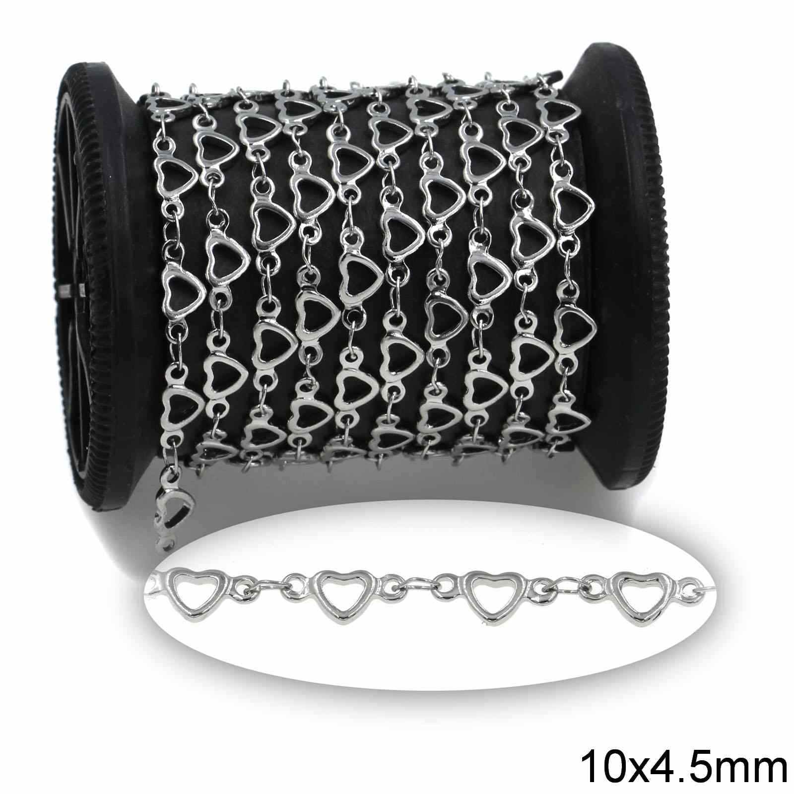 Αλυσίδα Ατσάλινη Καρδιές Περίγραμμα 10x4.5mm σε συσκευασία 2 μέτρων - So Cute Cut