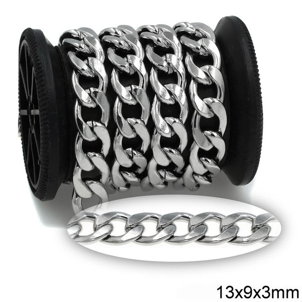 Αλυσίδα Ατσάλινη Γκουρμέτ Διαμαντέ 13x9x3mm σε συσκευασία 2 μέτρων - So Cute Cut