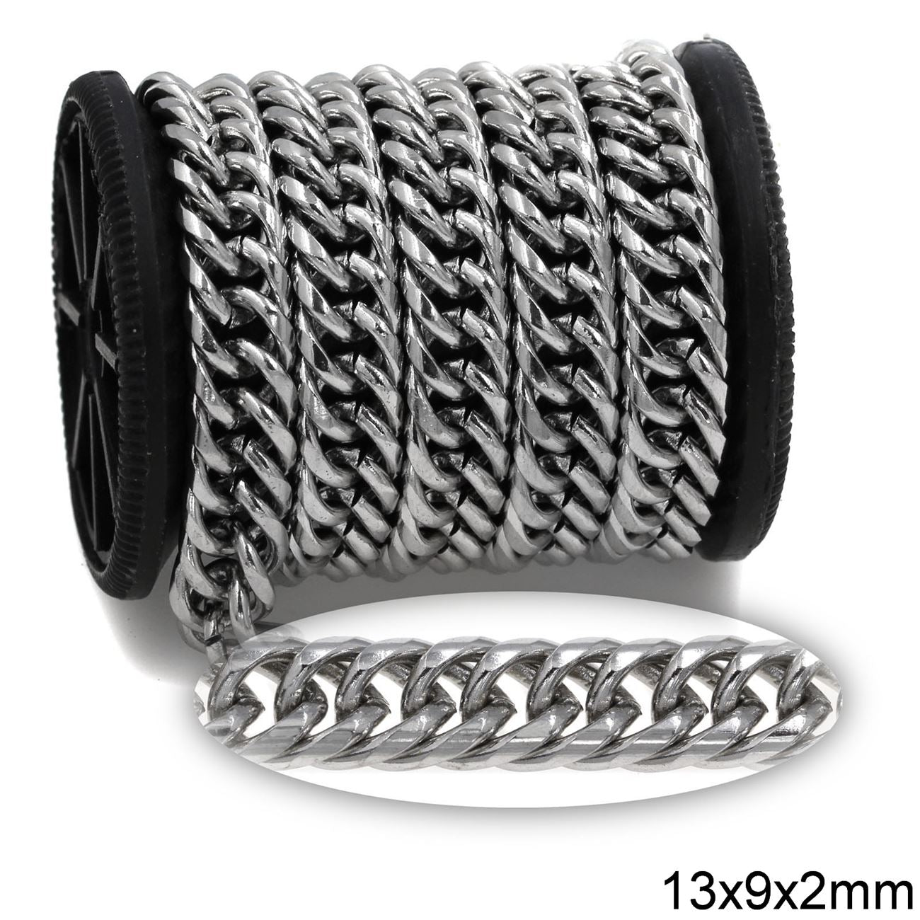 Αλυσίδα Ατσάλινη Γκουρμέτ Διπλή 13x9x2mm σε συσκευασία 2 μέτρων - So Cute Cut