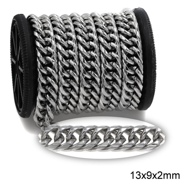 Αλυσίδα Ατσάλινη Γκουρμέτ Διπλή 13x9x2mm σε συσκευασία 2 μέτρων - So Cute Cut