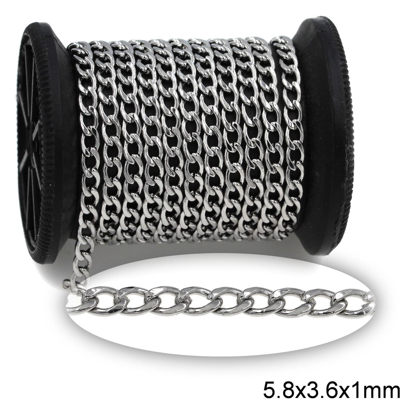 Αλυσίδα Ατσάλινη Γκουρμέτ Διαμαντέ 5.8x3.6x1mm σε συσκευασία 2 μέτρων - So Cute Cut