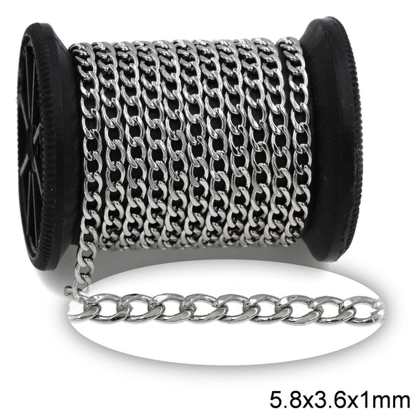 Αλυσίδα Ατσάλινη Γκουρμέτ Διαμαντέ 5.8x3.6x1mm σε συσκευασία 2 μέτρων - So Cute Cut